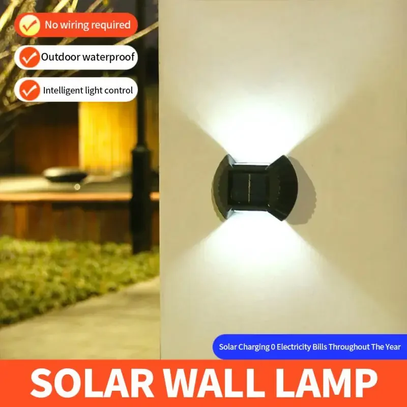 Outdoor Solar LED Wall Lights - Waterproof Decorative Lighting for Balcony, Courtyard, Garden