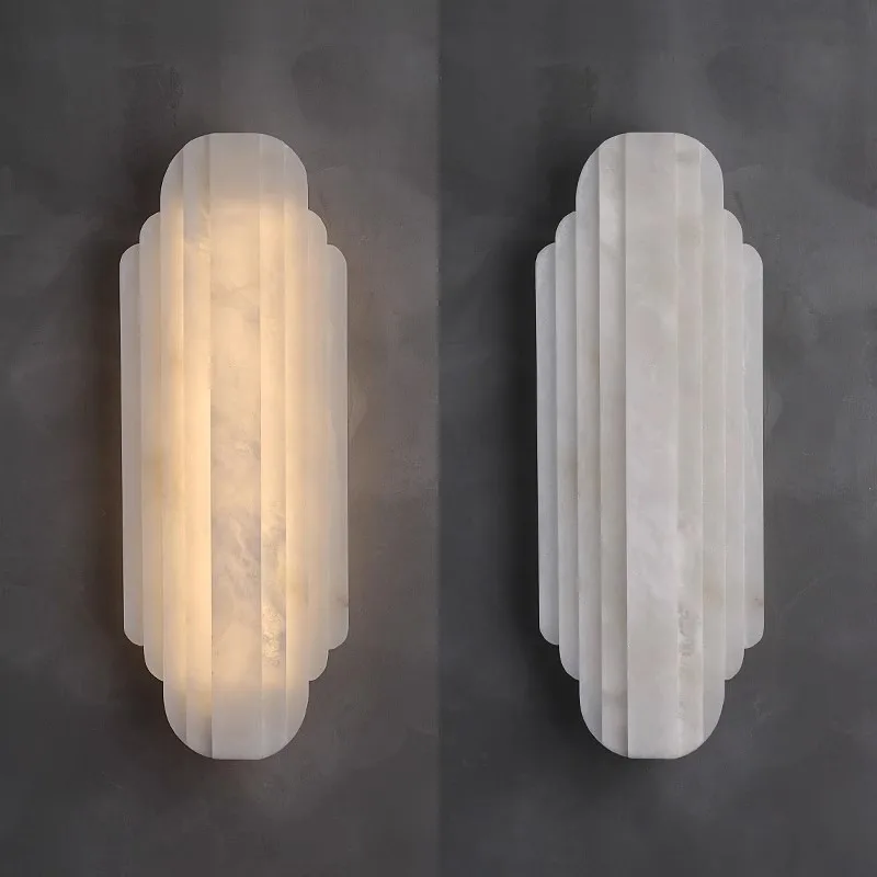 Modern luxury marble wall lamp, French medieval living room decoration lamp, simple entrance designer, bedroom bedside lamp