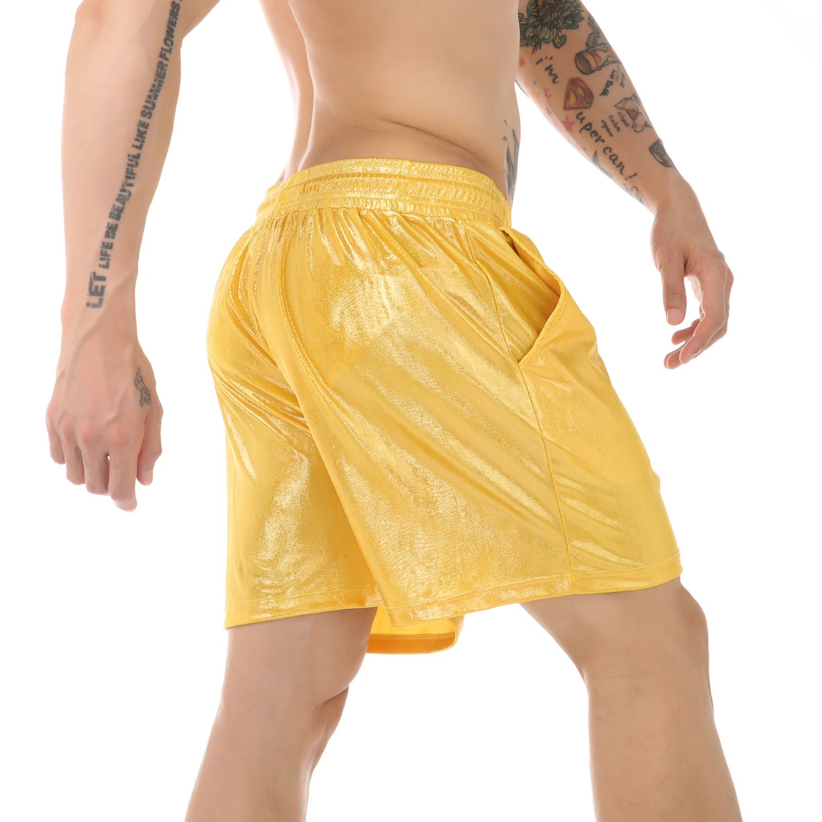 Männer Lose Sport Shorts Mann Lauf Boxer Ultra Dünne Fitness Gym Kurze Hosen Sommer Shinny Quick Dry Freizeit Jogginghose Böden – Detail 6
