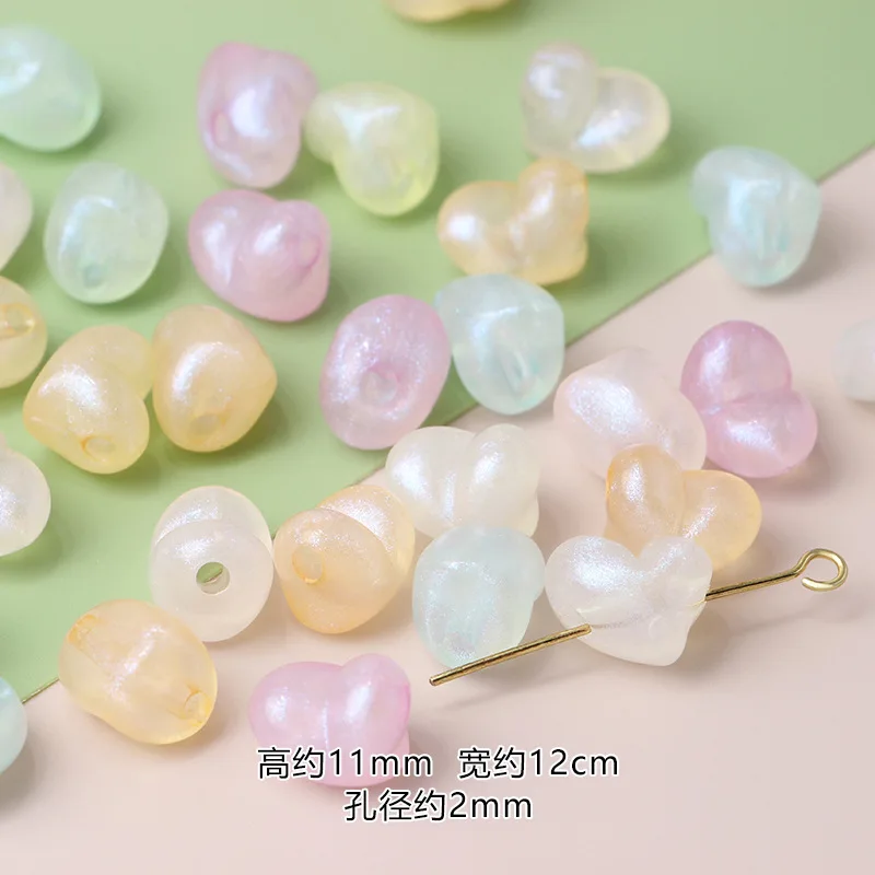 30pcs Jelly Color Acrylic Spacer Beads Star Heart Round Shape Loose Beads For Jewelry Making DIY Bracelets Necklace Accessories