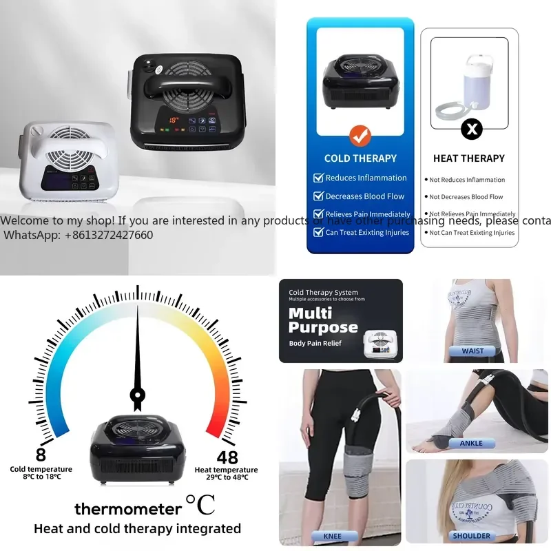 Système de thérapie physique par compression chaude/froide personnalisé avec écran tactile et télécommande pour le genou