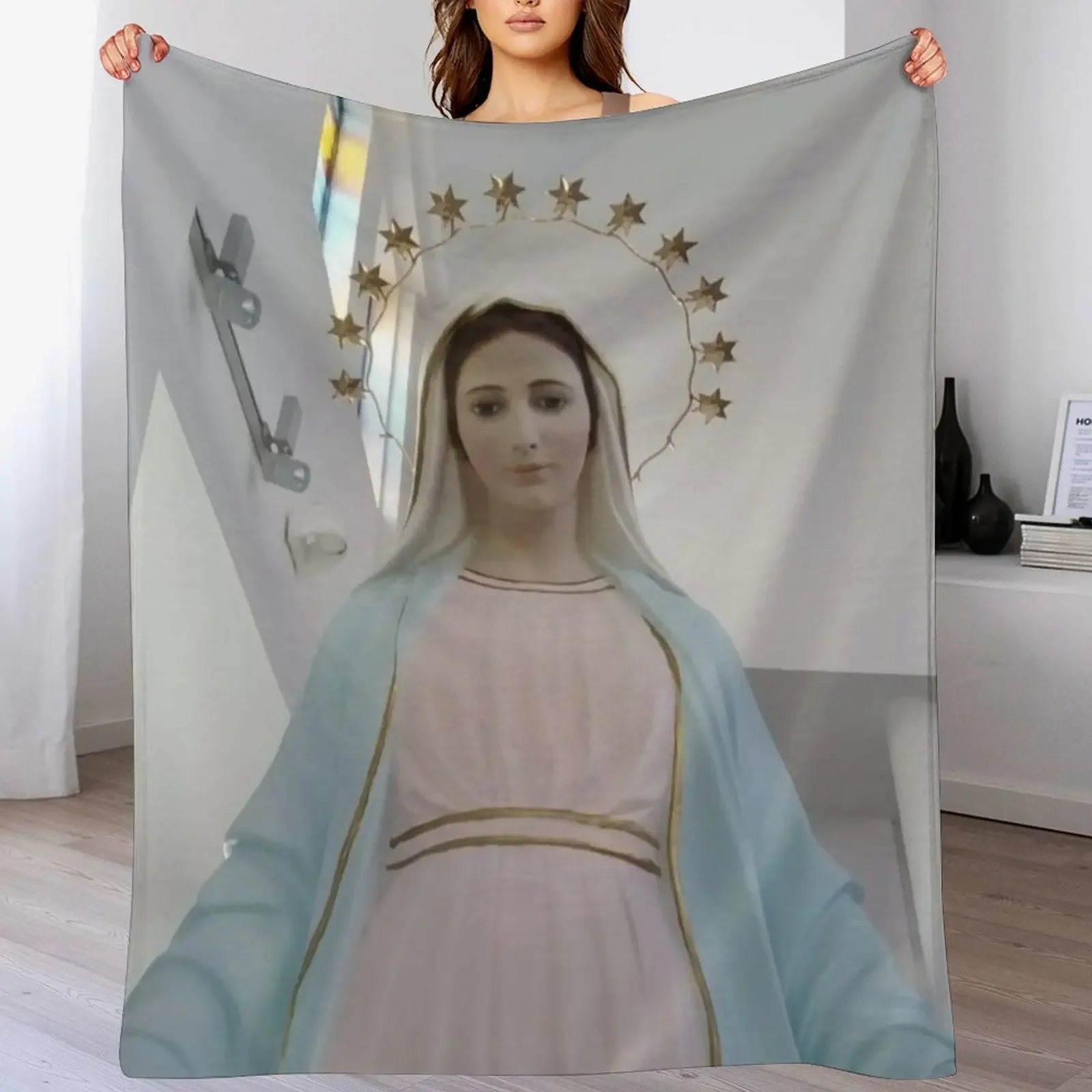 

Our Lady of Medjugorje poster,The Queen of Peace Virgin Mary Kraljica Mira Throw Blanket Luxury Throw Soft Beds Thins Blankets