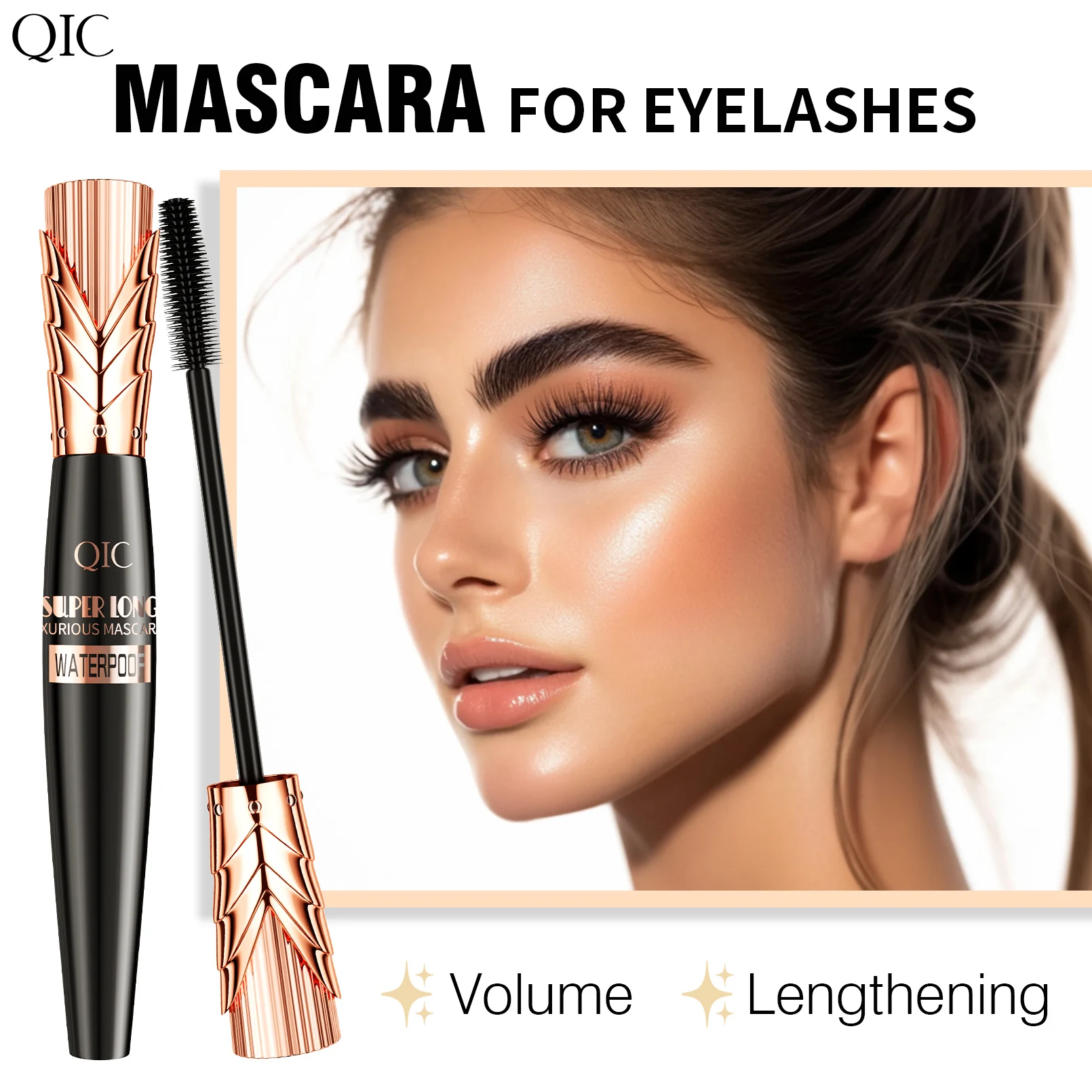 5D الأسود ماسكارا مقاومة للماء يطيل الرموش تمديد سميكة ألياف الحرير ماسكارا الإناث ماكياج العين أدوات التجميل للهدايا