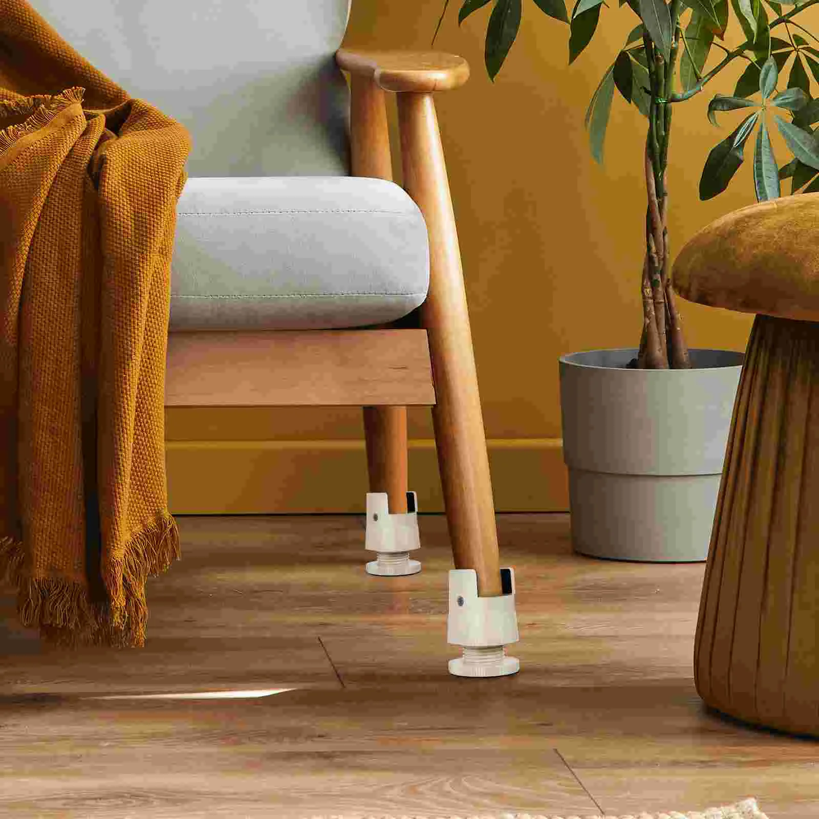 4 pçs sofás levantando pernas de mesa risers móveis elevador maior extensores de cama branco