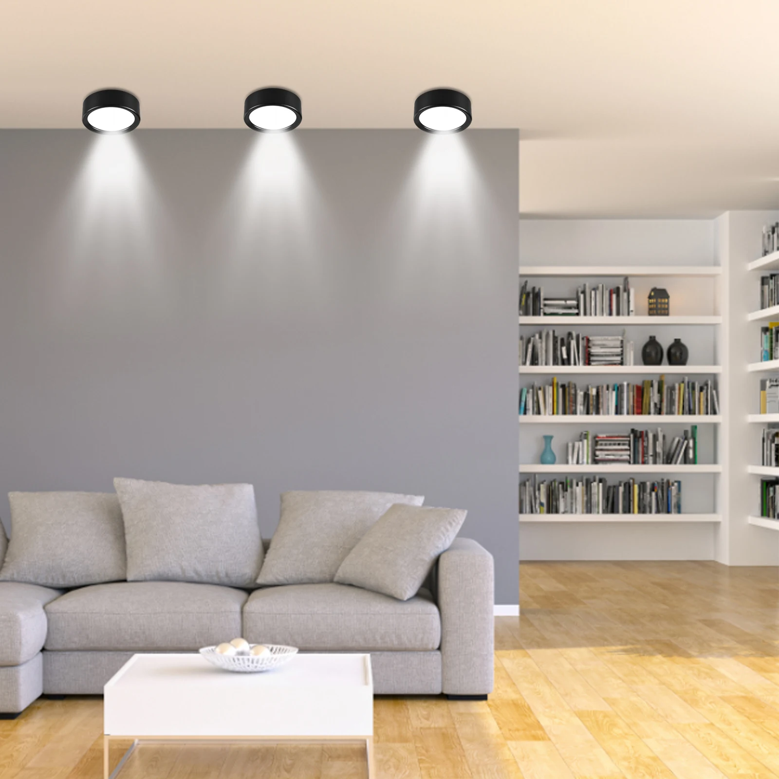 โคมไฟเพดาน LED ติดตั้งพื้นผิวมินิในร่ม Porch Spotlight 3สี3/5/7/12W 220V สำหรับ Exhibition Hall ห้องนั่งเล่น
