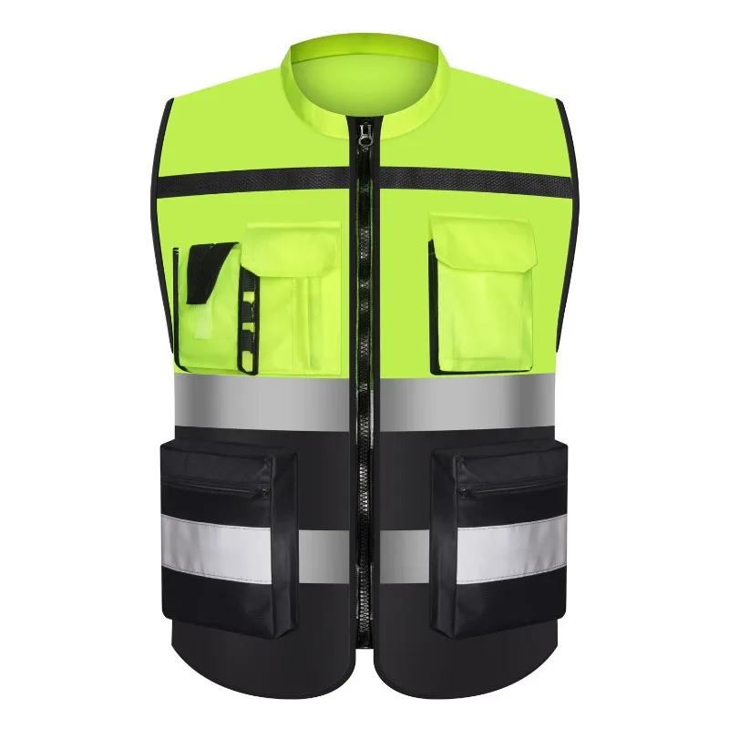 High Visibility Reflective Clothing Construction Workers Traffic Safety Night Inspection Multi-Pocket Safety Work Clothes