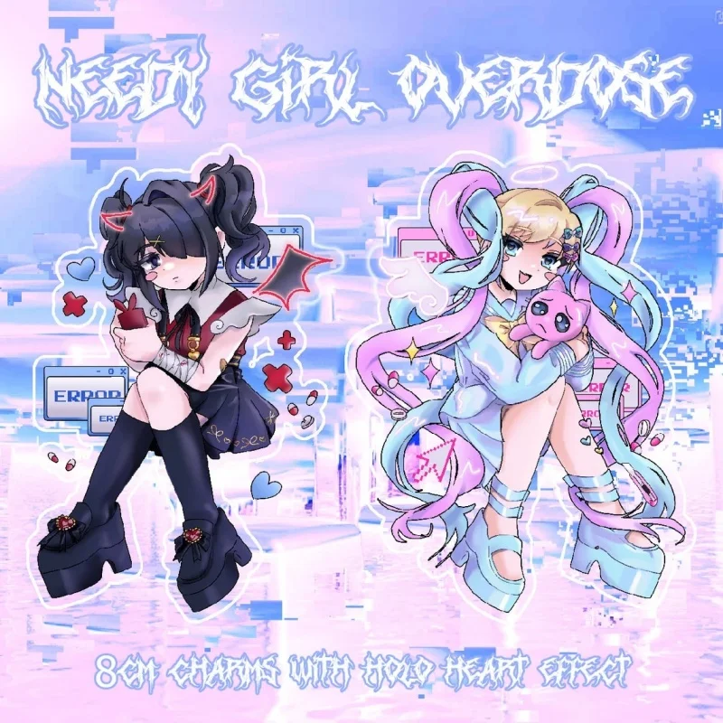 

Acrylic Key Chain for Needy Streamer Overload Ame-Chan Angel Chibi Version Acrylic Student Backpack Pendant Accessories Gift