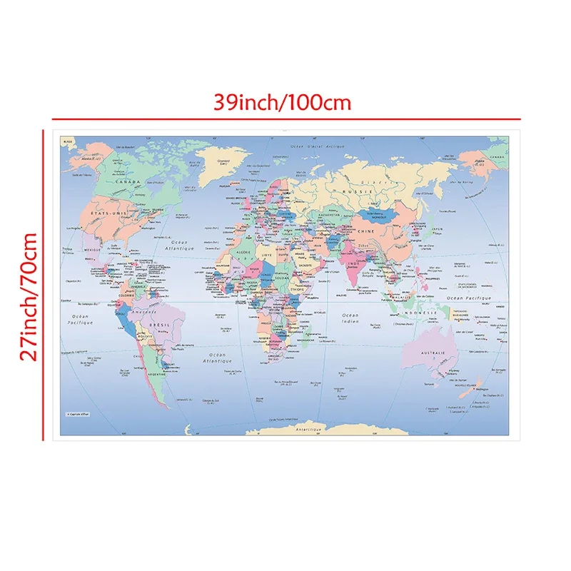 اللغة الفرنسية خمر خريطة العالم الكبيرة المشارك يطبع الجدار الشنق الفن النسيج خلفية اللوازم المدرسية ديكور المنزل