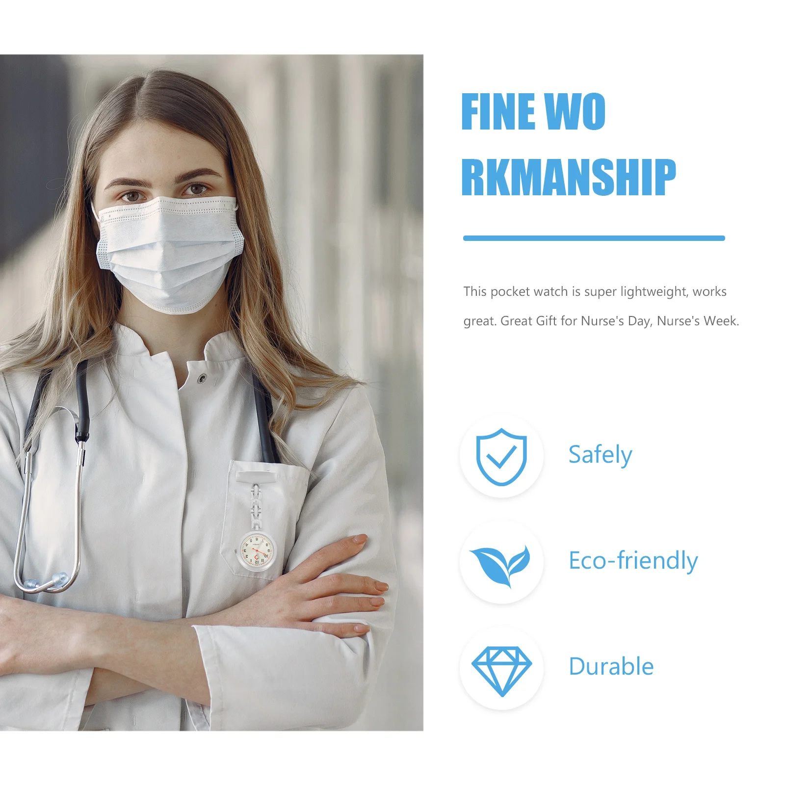 Luminous Pocket Watch Lightweight Accurate Timing For Nurse Doctor Medical Professional Glow In The Dark Alloy Chest Watch Decor