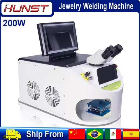 HUNST 200W Jewelry Laser Spot Welding Machine Laser Soldering With HD CCD Microscope for Gold Silver Chain Ring Pendant Denture