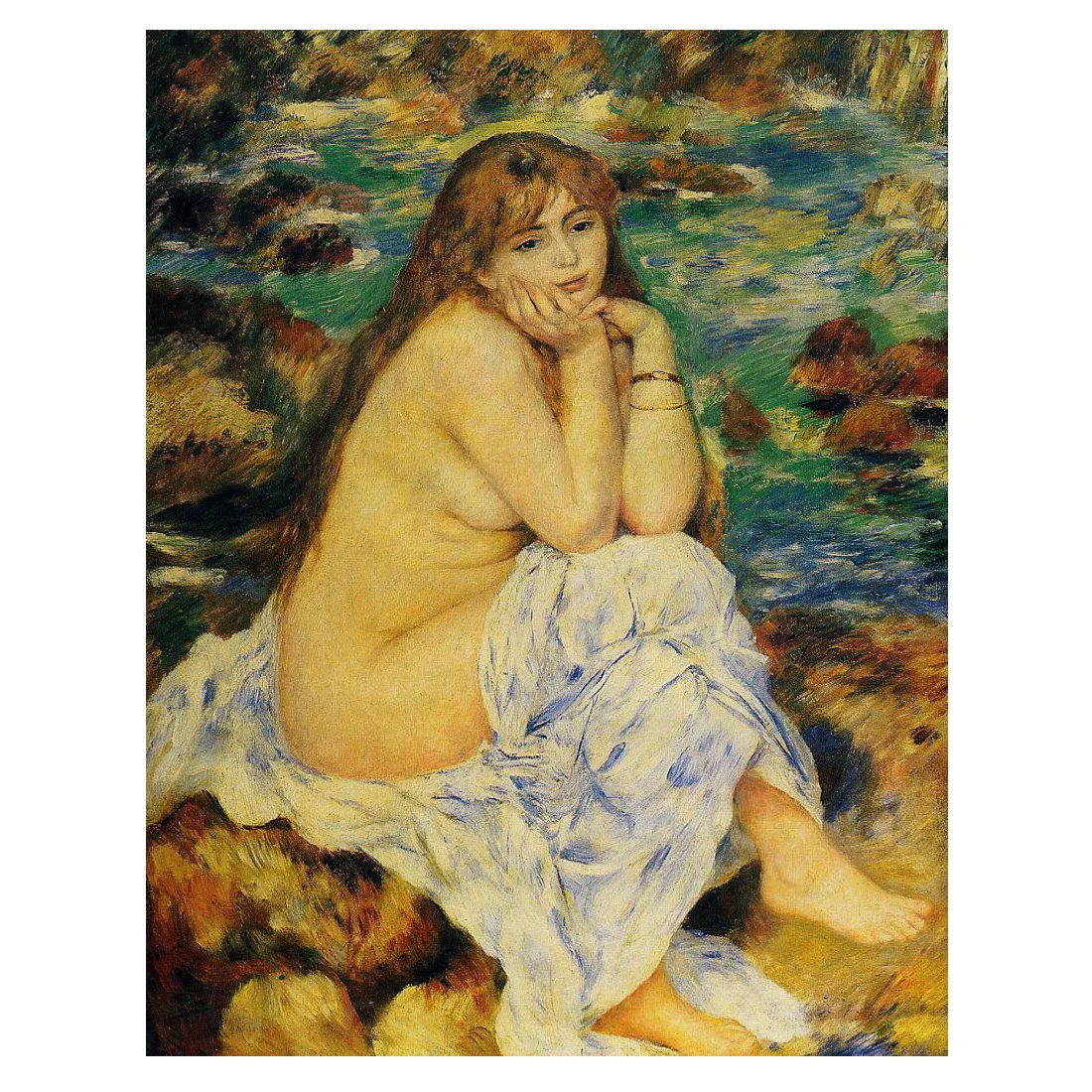 Hand painted high quality reproduction of Seated Nude by Pierre-Auguste Renoir nude painting on canvas for bedroom free shipping