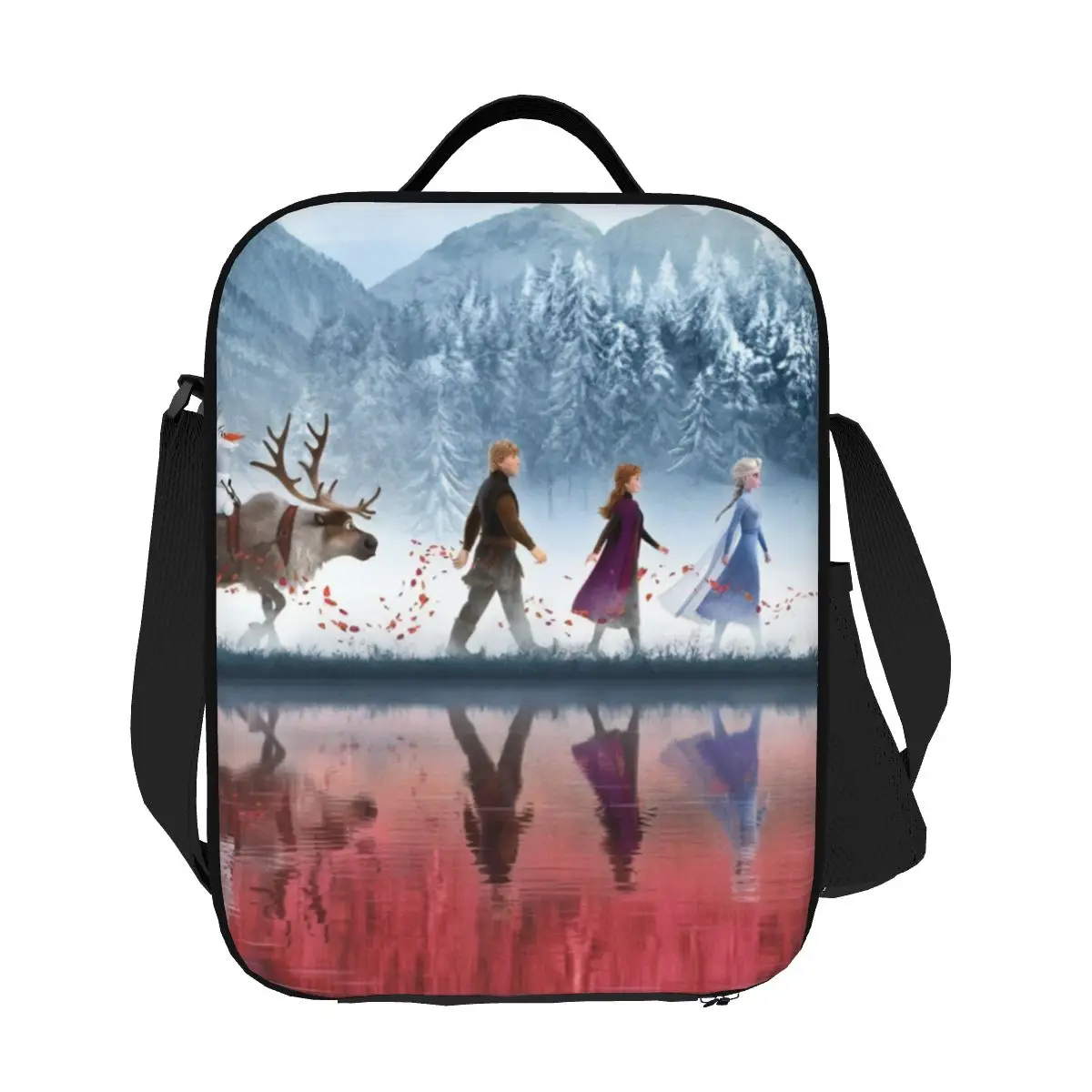 Custom Animated Movie Frozen Insulated Lunch Bags for Women Elsa Anna Princess Resuable Thermal Cooler Food Bento Box School