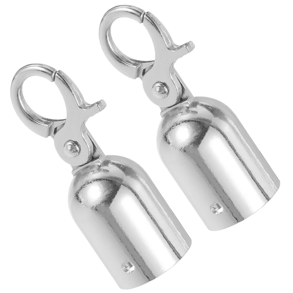 2 Pcs Heavy Duty Carabiner Clip Rope End Stop Hanger Holder Cord Stopper Fence Triple Anchor Hook Stainless Steel