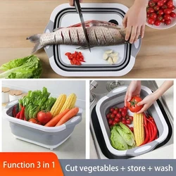 Folding cutting board dual-purpose cutting board Household washing basin non-slip multi-functional plastic cutting board