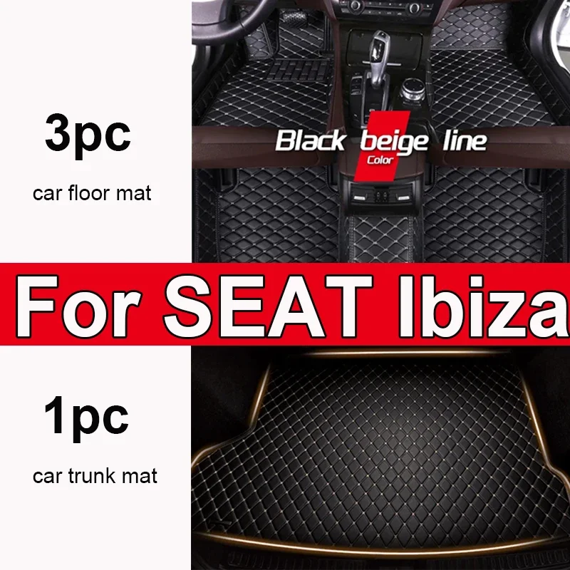 

Thickening Custom Auto Luxury Leather Car Floor Mat For SEAT Ibiza 2019 2020 2021 Car Mat Full Set Women Waterproof Accessories