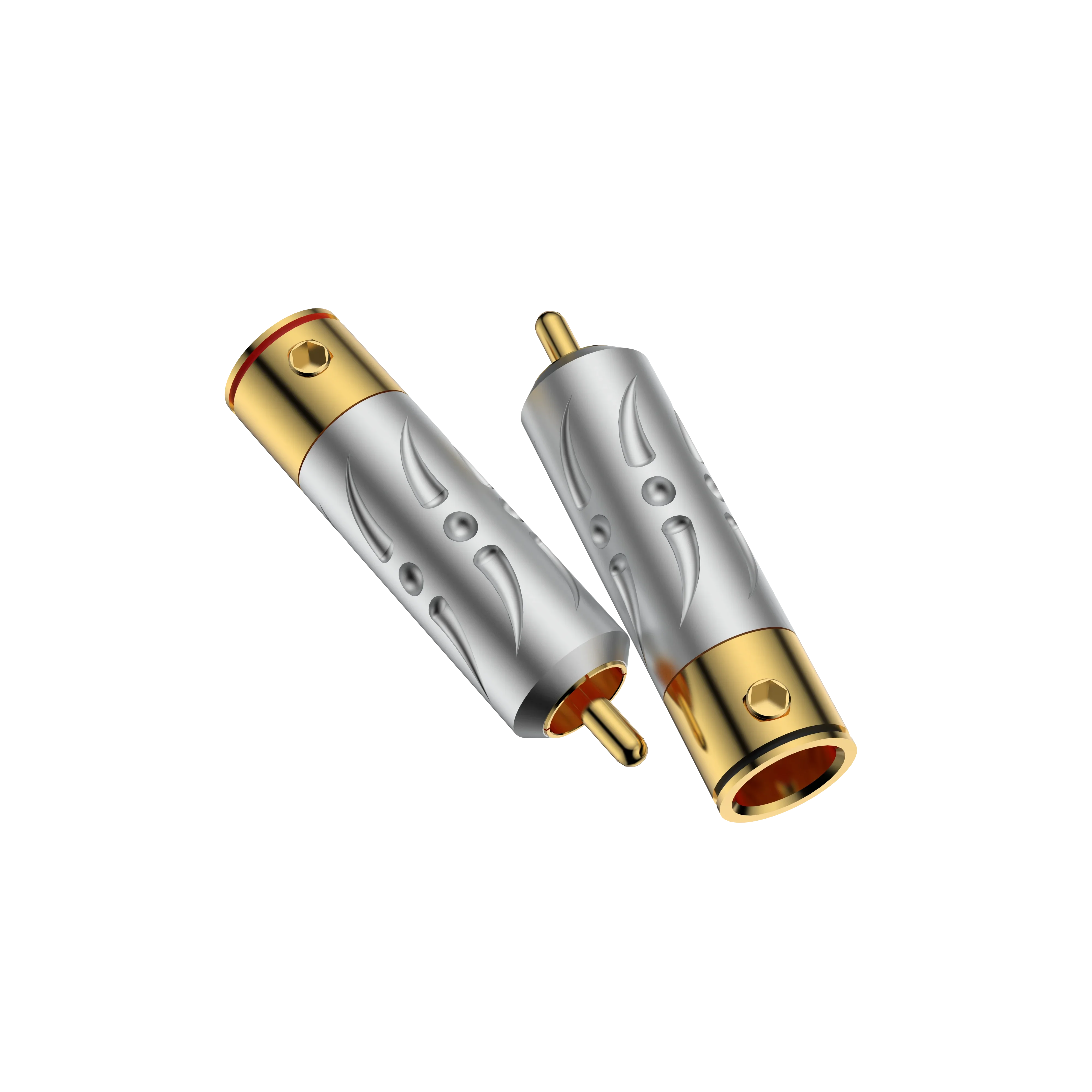 4Pcs Viborg VR109G Pure Copper Gold Plated RCA Audio Plug 9mm Cable Copper Audio Phono Connector