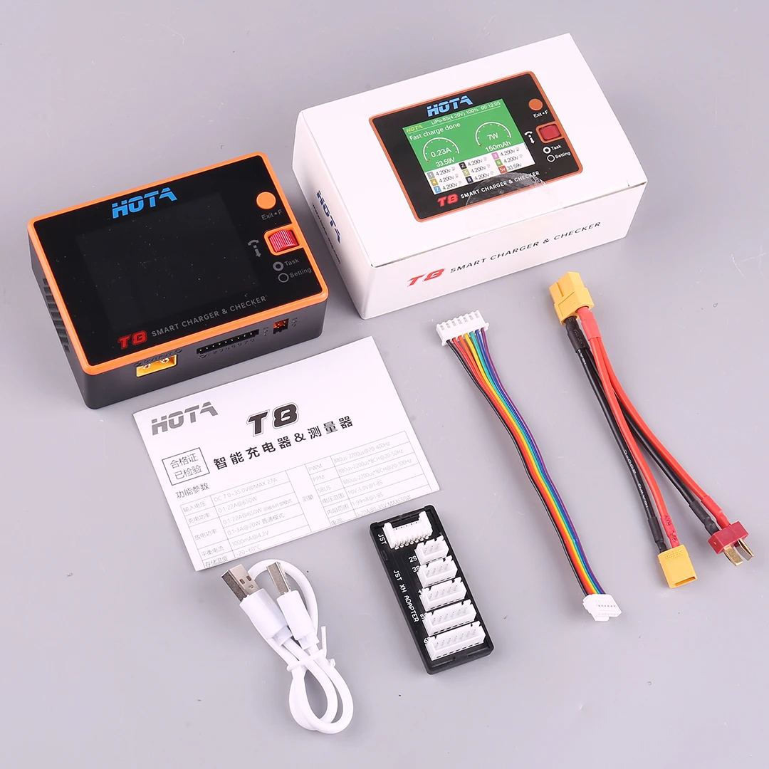 HOTA T8 650W 22A XT60 1-8S Intelligent Charger Checker for a wide range of devices NiZn/Nicd/NiMH Battery RC Drone Spares