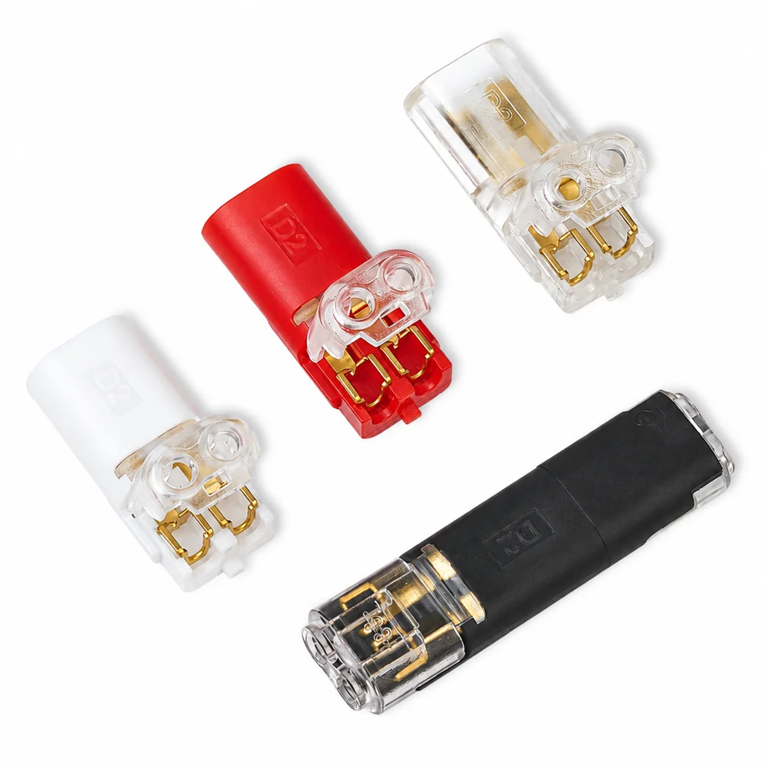 60/150PCS  2 Pin No Strip Double Wire Plug Connector Locking Buckle Quick Disconnect 18-22AWG for LED Car Audio Home Wiring