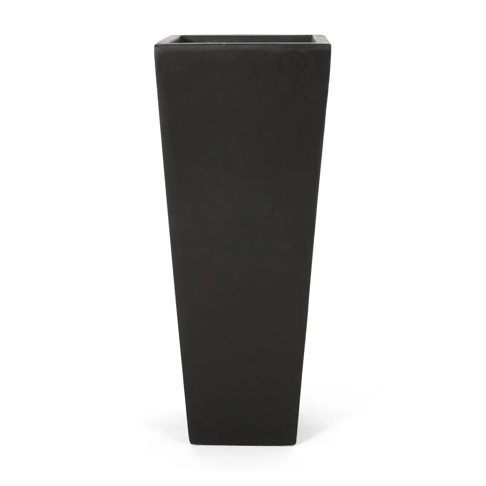 

13" x 32.5" Outdoor Modern MGO Cast Stone Planter, Black