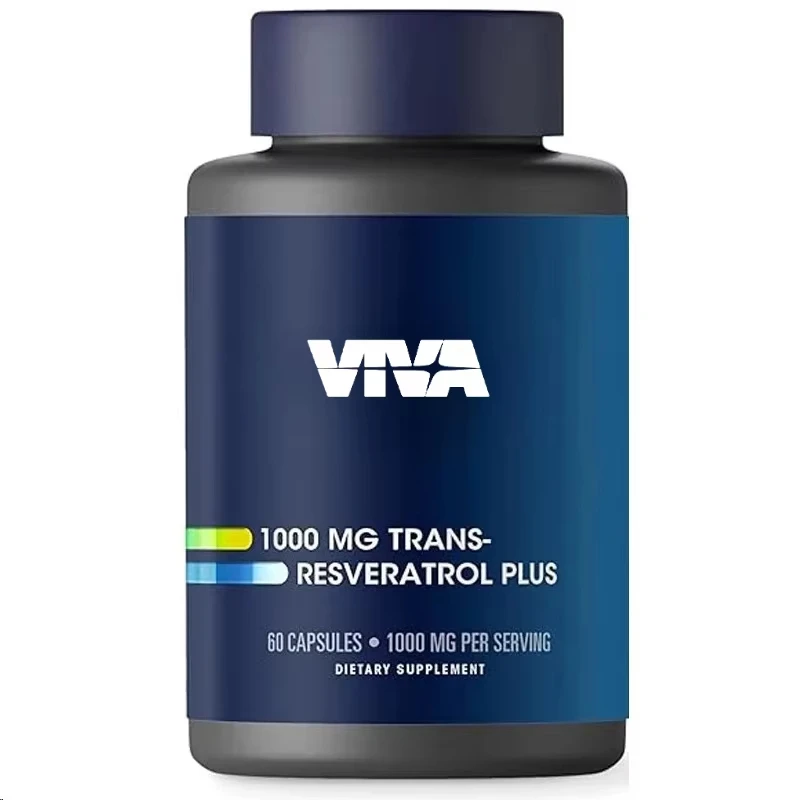 

Resveratrol 1000mg Pure Trans Resveratrol Added Quercetin, Red Wine, And Green Tea Extracts -60 Capsules