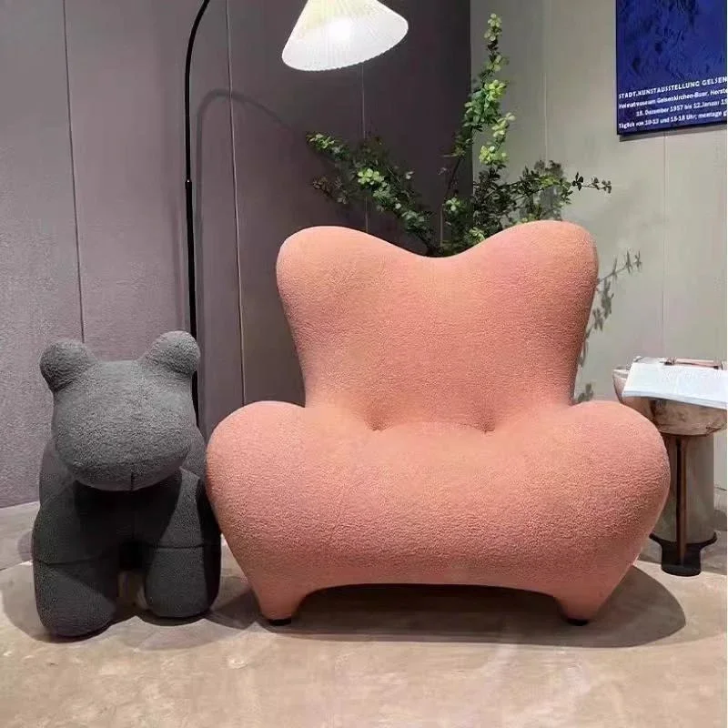 

Nordic designer style art new living room Internet celebrity recliner simple fiberglass leisure teeth sofa chair