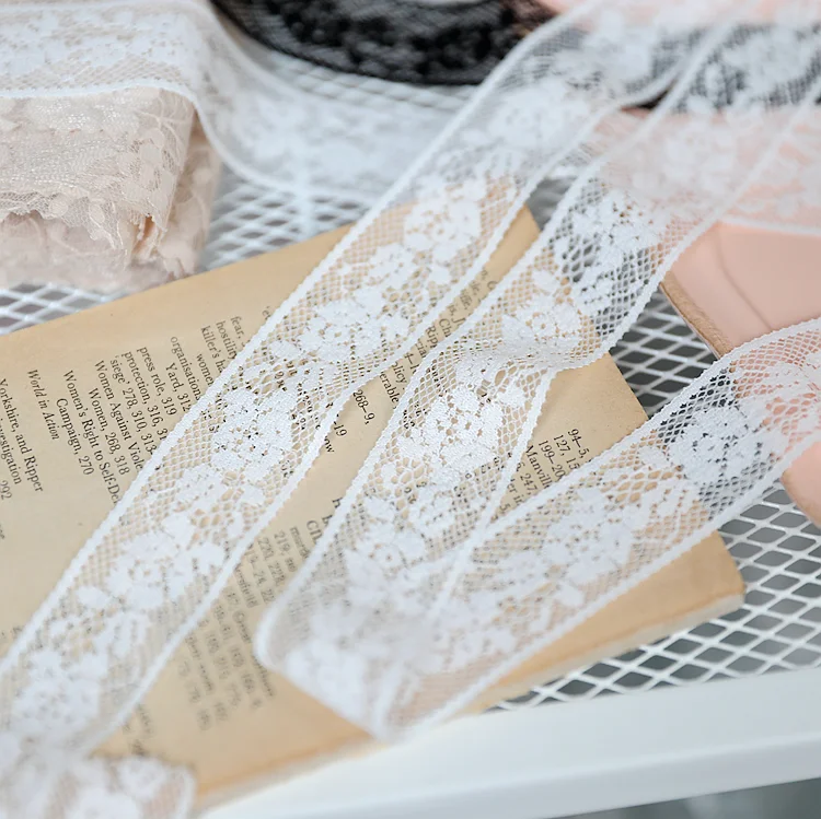 ¡Nuevo! Envío gratis 5 metros de hermosa cinta de encaje de 2,5 cm de ancho DIY ropa/accesorios/accesorios floralestc.