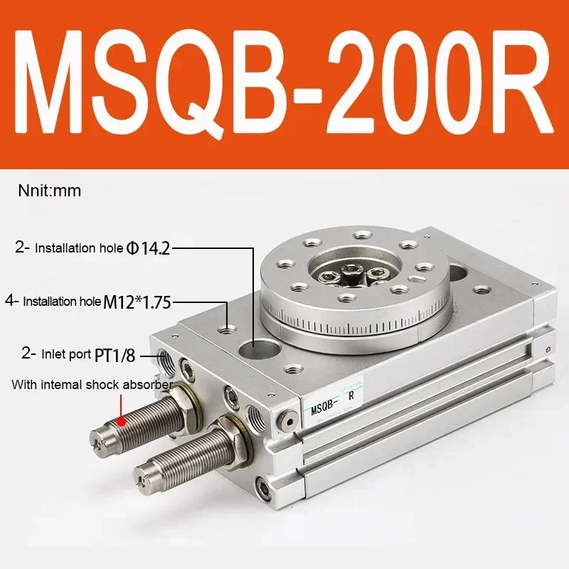 MSQB Pneumatische roterende actuator 190 °   Verstelbare zwenkrotatie voor industriële automatisering, machinesarmen - afbeelding 1