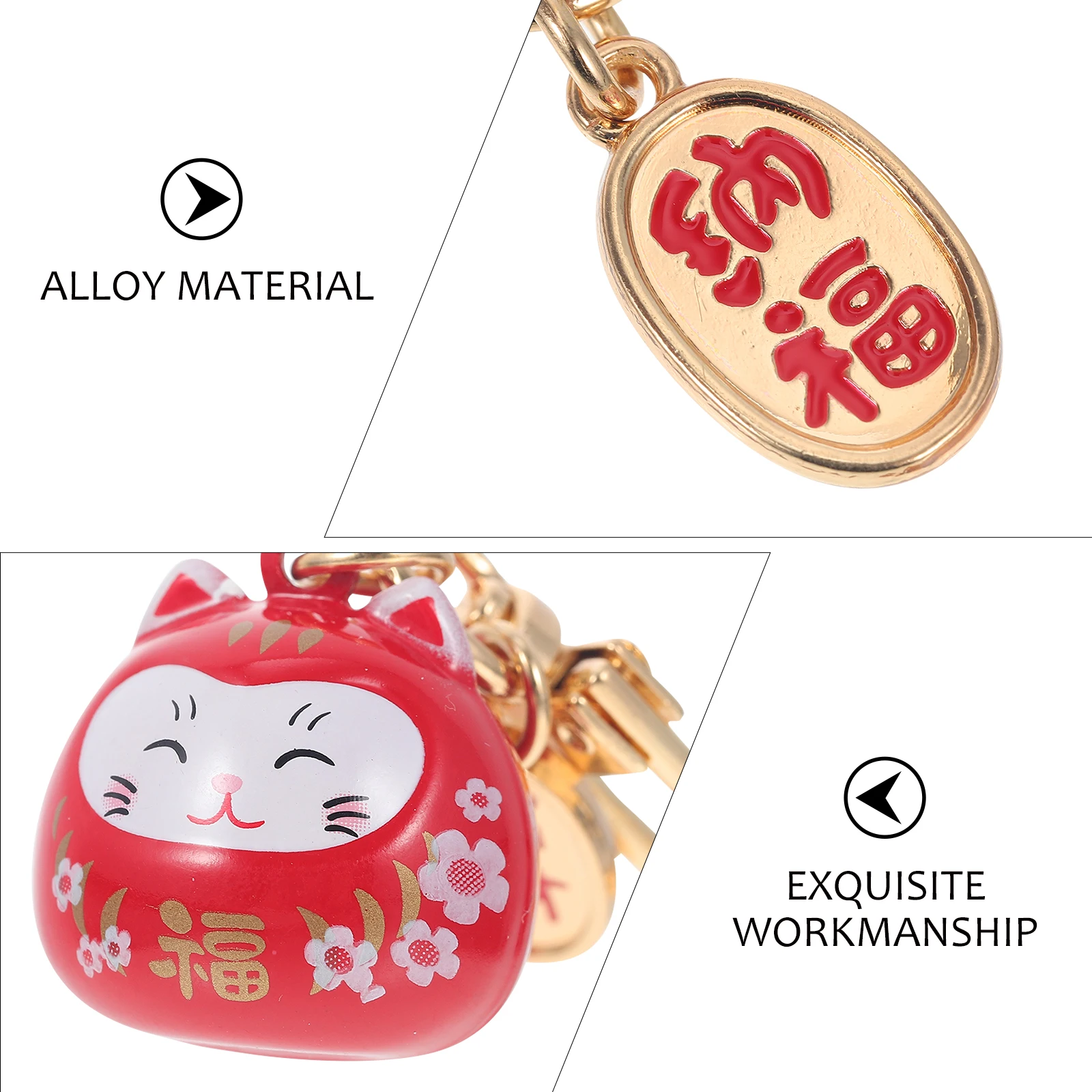 

Adorable Fortune Keys Hanging Pendant Cat Design Lightweight Compact Keys Adorable Cat Keychain Hanging Accessory Bag Decor