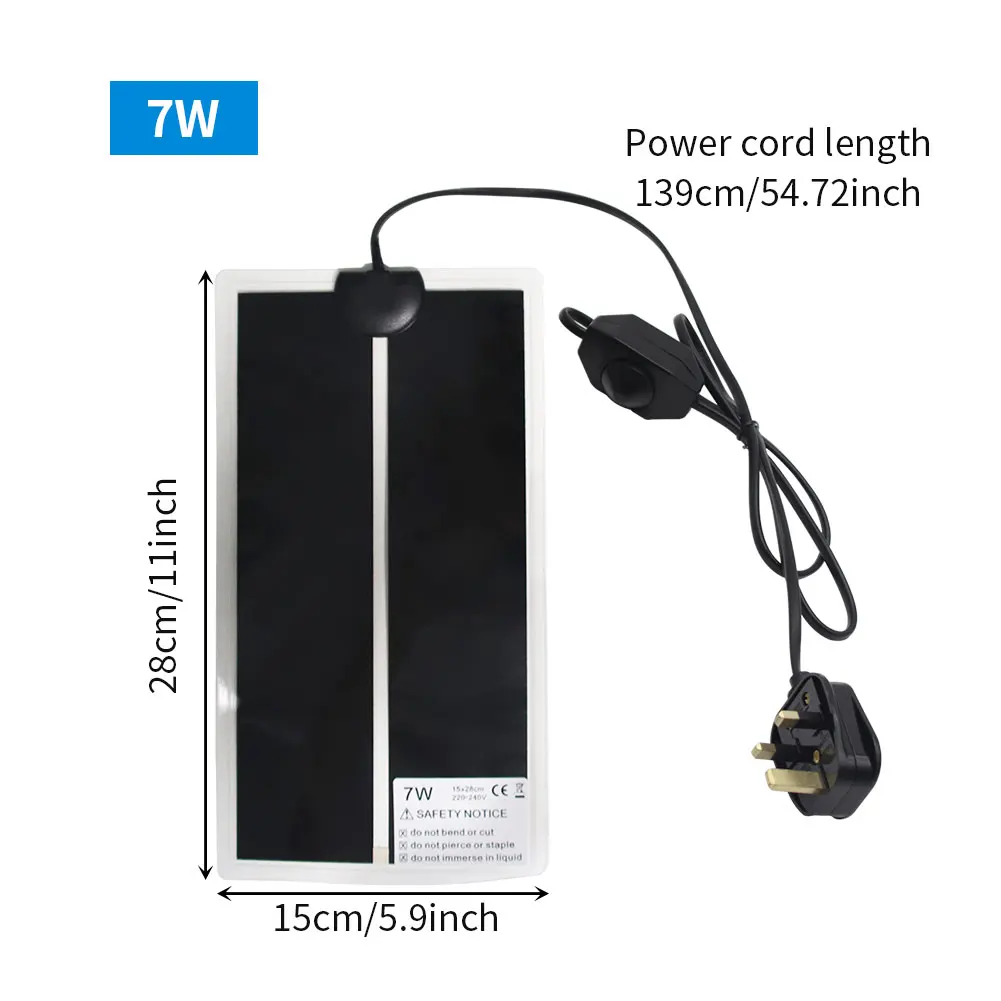 Adjustable Temperature Heating Pad Heater Amphibians Supplies Heating Mat for Reptiles Climbing Pet Terrarium 7W 14W 20W 28W