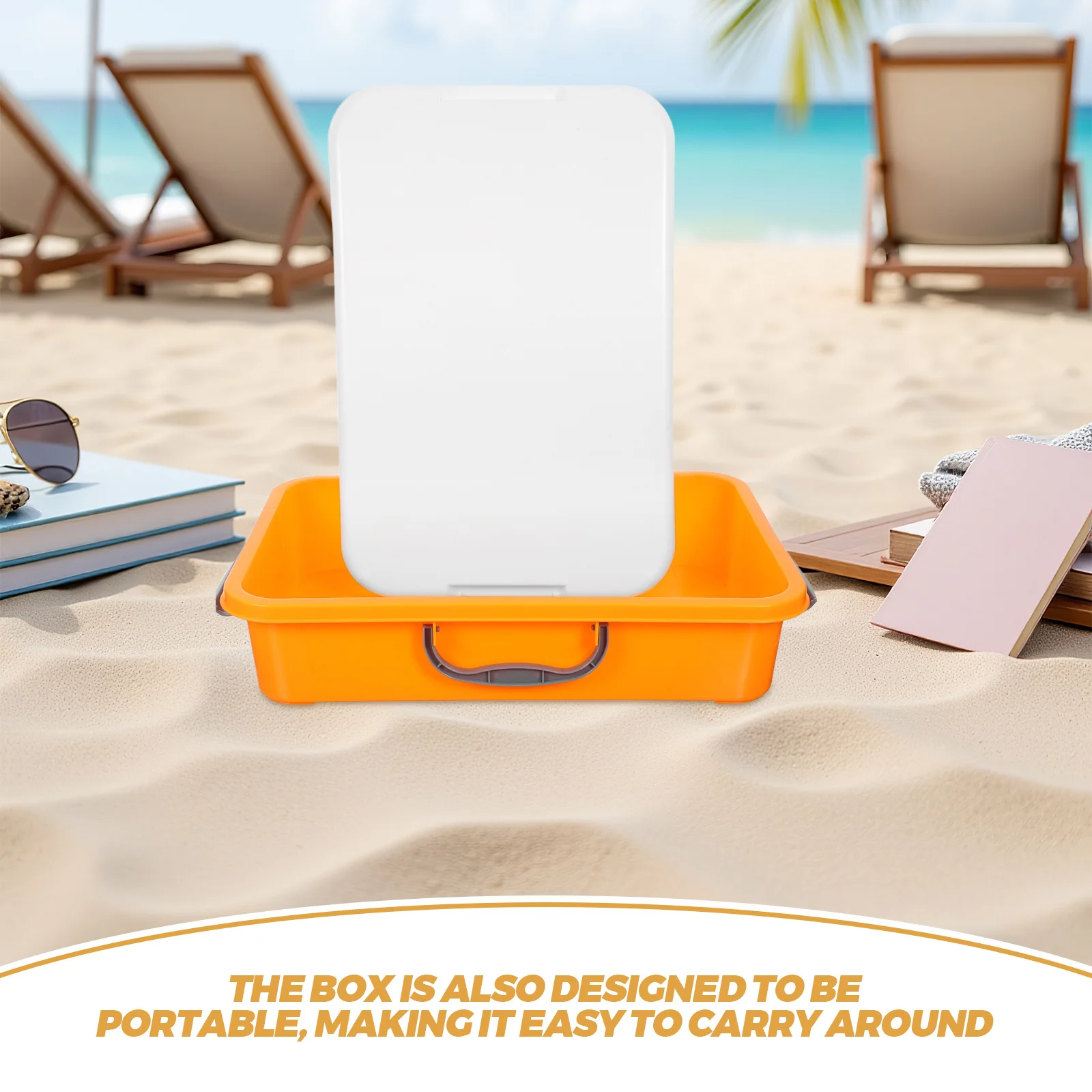 Plateau pour enfants avec couvercle : bac à sable en plastique portable pour le rangement des jeux intérieurs et extérieurs, table Montessori pour enfants, boîte à sable pour tout-petits, jeu de sable