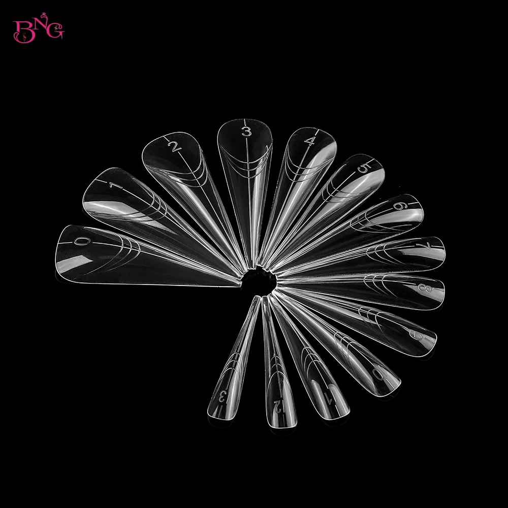 BNG 140 قطعة أشكال مزدوجة خنجر بولي تمديد المواد الهلامية بناء سريع الأظافر قالب غطاء كامل إصبع الأشكال العليا نصائح