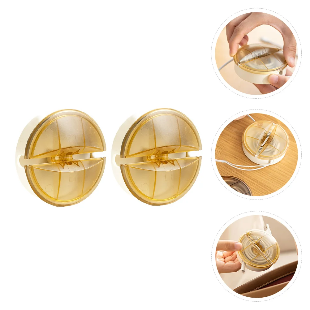 2pcs Cable Organizer High-End Plastic Data Line Holder Desk Usb Cables Earphone Storage Box Charging Cord Keeper Rotating Winder