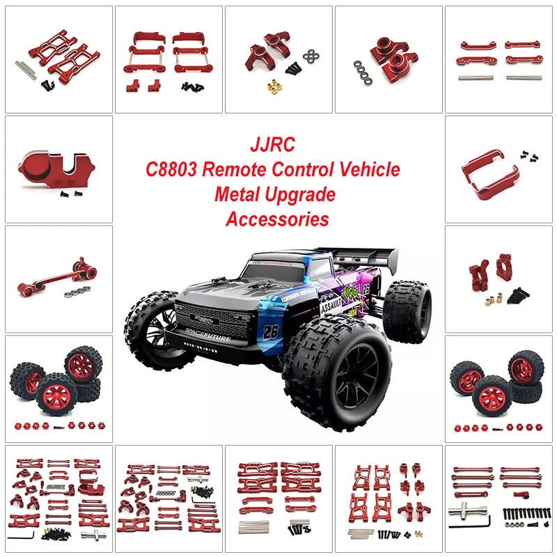 JJRC C8803 Accessoires de mise à niveau métalliques pour véhicule télécommandé - Boîtier de direction, bras oscillant, bielle, roulement, pneu, ensemble métallique