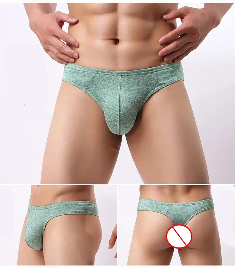 Sexy Low-Rise Mens Briefs T-Back Thong Bluge Pouch Japanese Man Underwear Briefs Bikini Man Sissy Panties