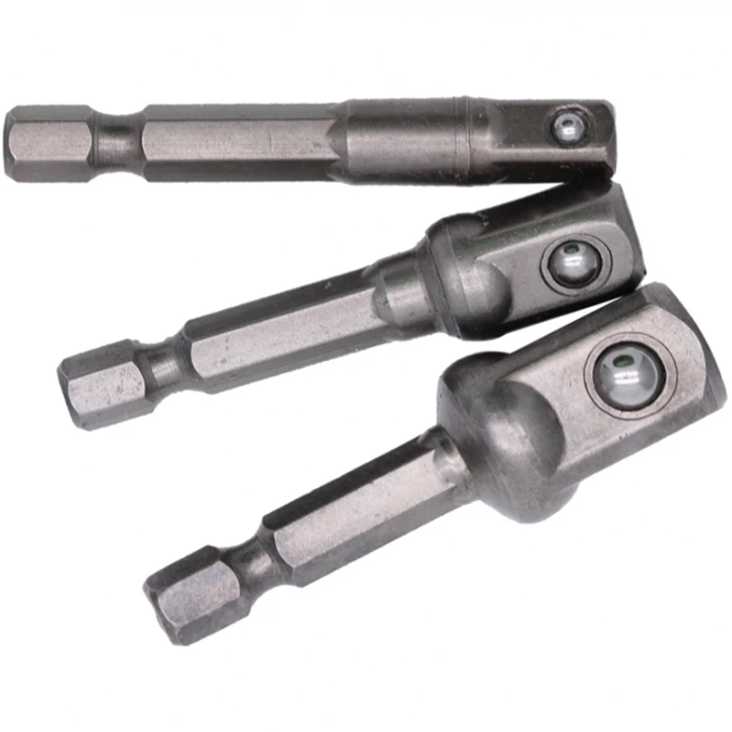 3pcs Lengthened Hex Handle Turn Square Connecting Rod Hex Shank Socket Adapter Drill Bit Driver Set for Electric Screwdriver