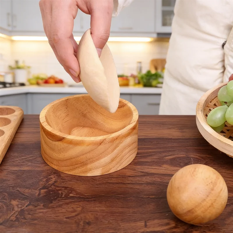 2026 NEW DIY Dumpling Dough Press Tool​ - Wooden Round Wrapper Maker, Reusable Pastry Mold, for Homemade Skins, Easy Clean & Use