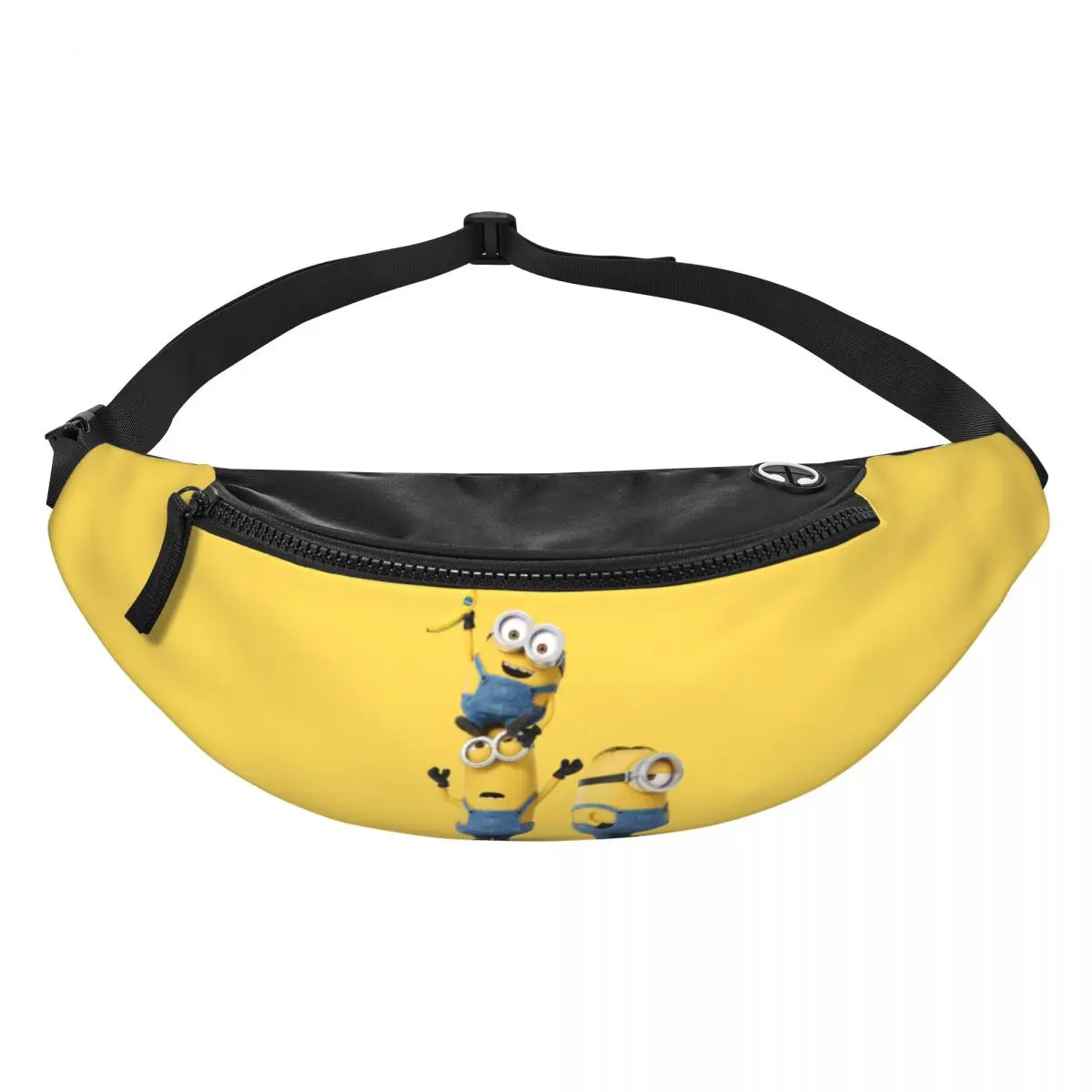 Custom Fashion M-Minions Cartoon Banana Fanny Pack for Cycling Camping Women Men Crossbody Waist Bag Phone Money Pouch