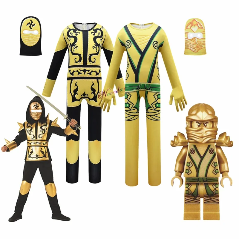 Ragazzi Costume di Halloween per bambini Anime Ninja Cosplay Zentai tuta tuta con maschera bambini fantasia festa di natale vestito