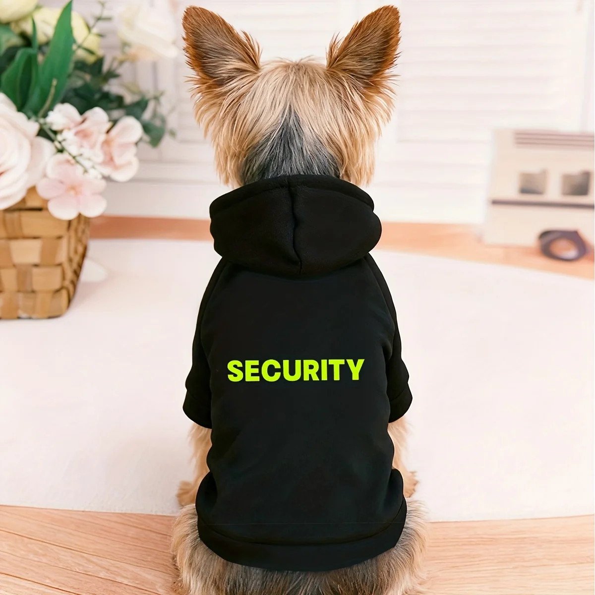 Cálida chaqueta de invierno para perros con estampado de letras 'D', suéteres acogedores para cachorros sin cordones/pull-over para ropa para mascotas en clima frío