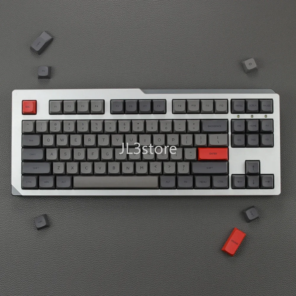 Retro black gray 61/64/68/98PBT sublimation XDA ball cap small full set of keycaps magnetic axis keycaps