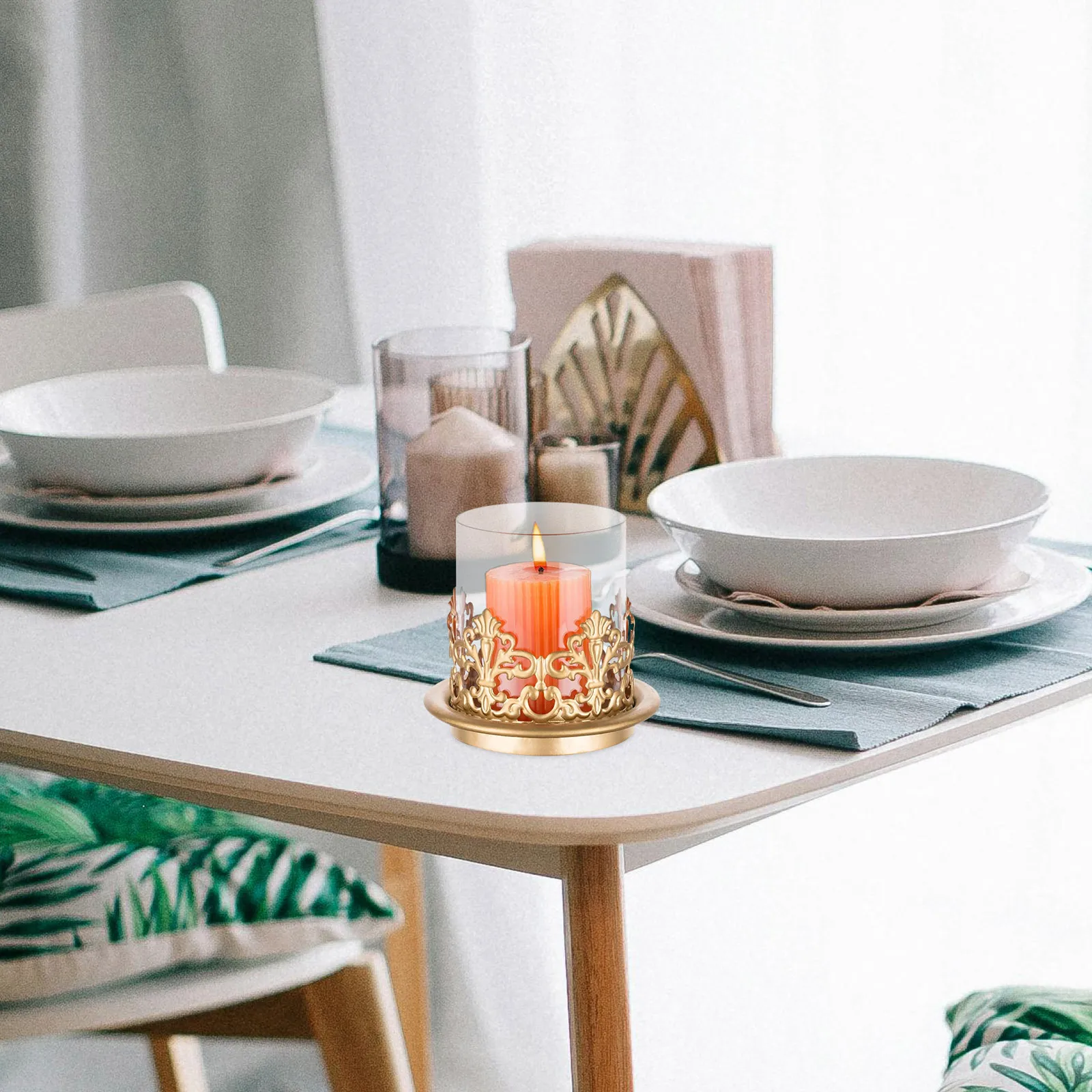 

2pcs Iron Jar Transparent Aroma Holder For Home Decor Desktop Iron Craft Jar Diy Craft Container Ornament