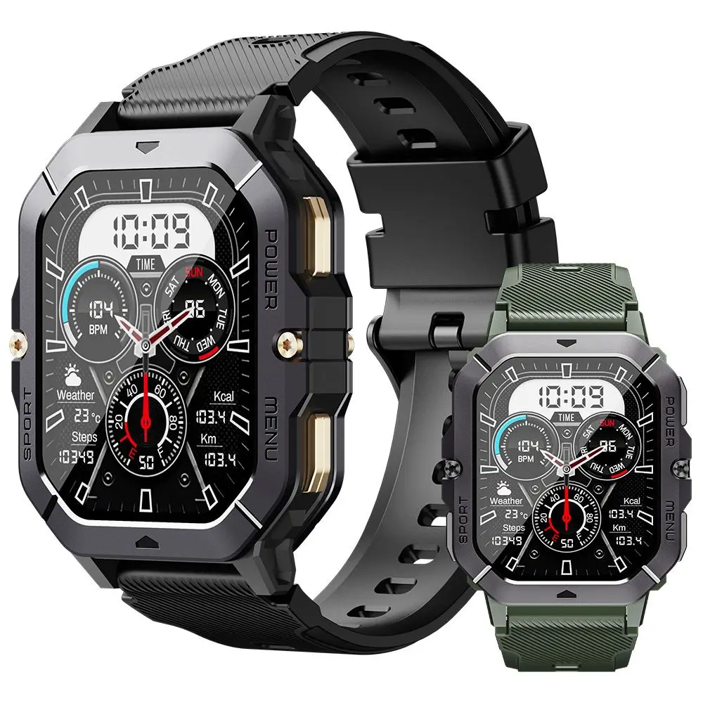 

For Galaxy S24 Ultra S23 S22 S21 S20 Smart Watch Men Sports Modes Bluetooth Call Smartwatch 2.02"Outdoor Military Wristwatch