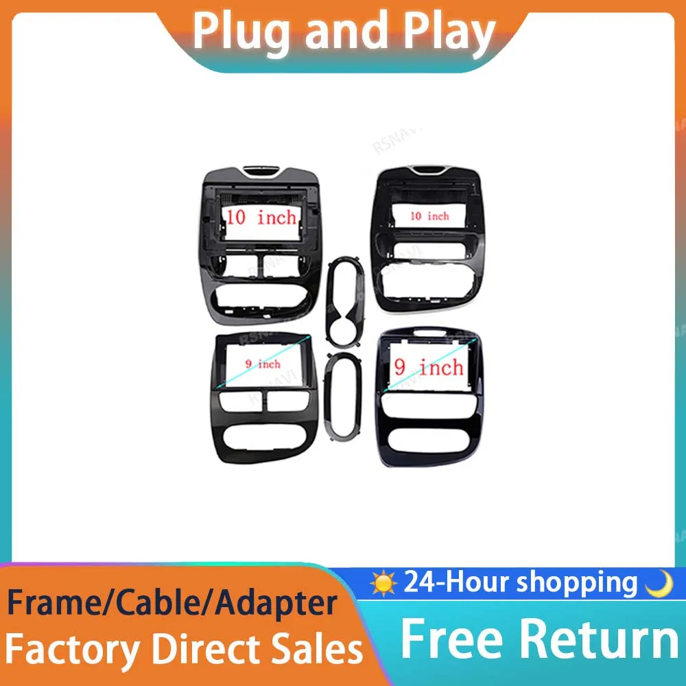 

RSNAVI 2Din 9/10,1-дюймовый автомобильный радиоприемник, рамка панели для Renault Clio 4 2012-2019, приборная панель, комплект отделки из АБС-пластика + ПК
