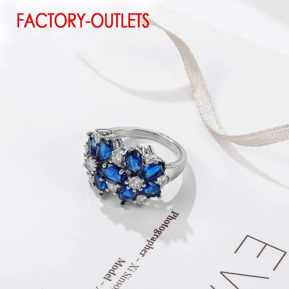 Fashion Jewelry 925 Sterling Silver Ring Bridal Set Cubic Zirconia Prong Setting Romantic Style Women Girls Party Engagement