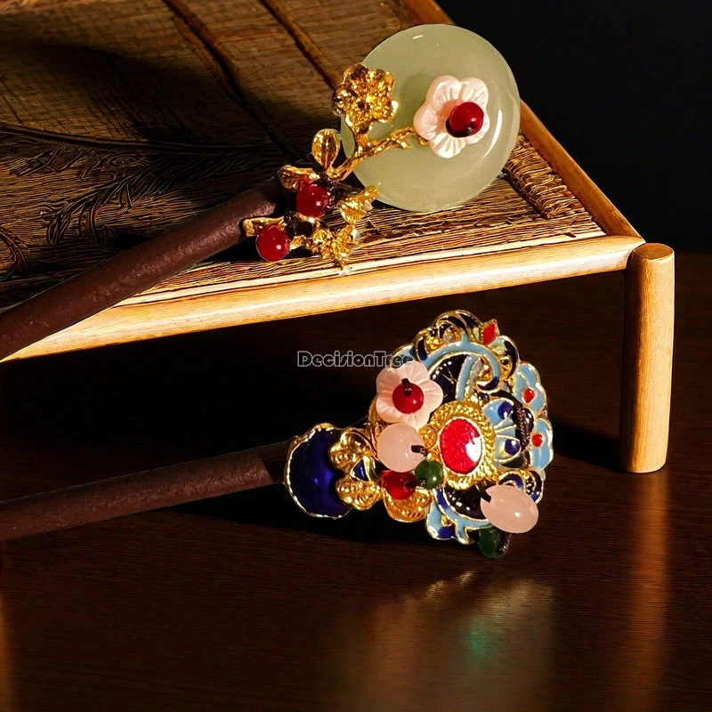 2025 국립 우아한 고전 머리핀 궁전 복고풍 술 머리 장식 중국 스타일 Hanfu 머리핀 액세서리 헤어 2 조각 세트