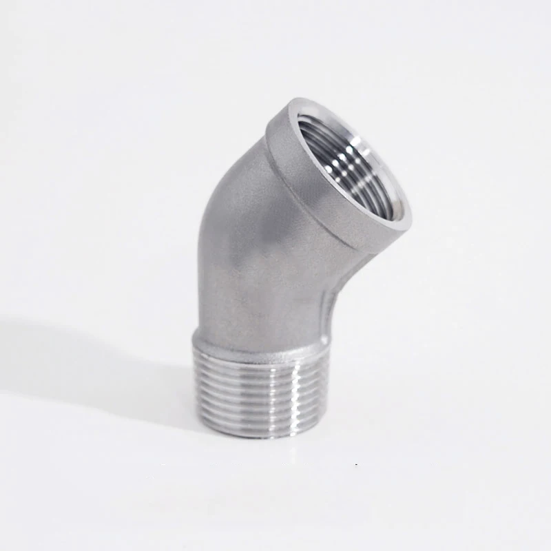 1/4 3/8 1/2 3/4 1 1-1/4 1-1/2 2 BSP Female To Male 45 Degree Elbow Connector Coupler 304 Stainless Pipe Fitting