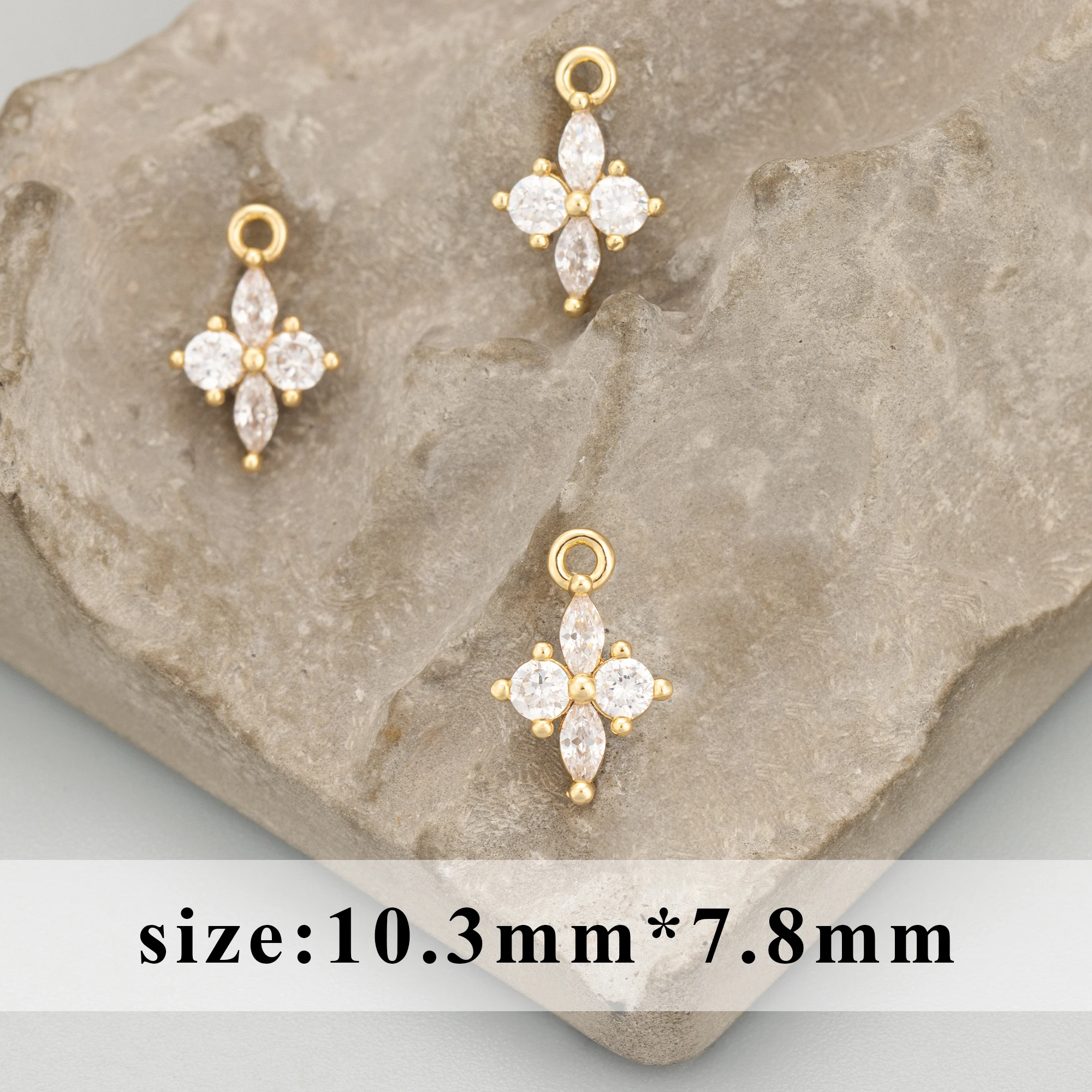 GUFEATHER,6pcs/lot,MH64,jewelry accessories,18k gold rhodium plated,copper,zircons,hand made,charms,jewelry making,diy pendants image 6