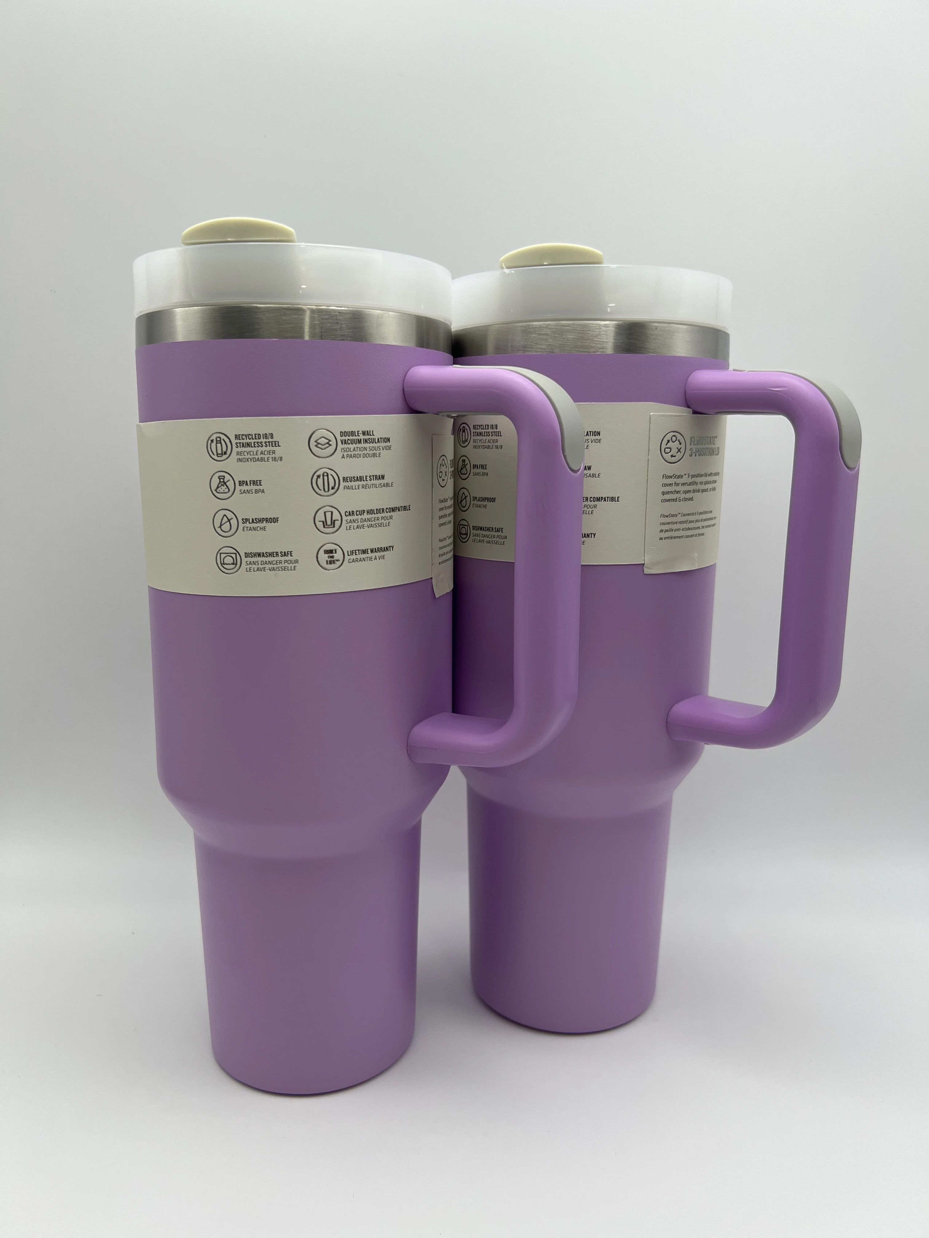 

40 oz tumbler with handle and straw | Cup holder for travel | Insulated stainless steel cup | BPA- free |