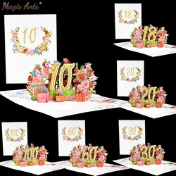 Cartes de vministériels x Pop Up 3D pour anniversaire et mariage, carte de travailleurs, 1ère 10 28 21 30 chiffres