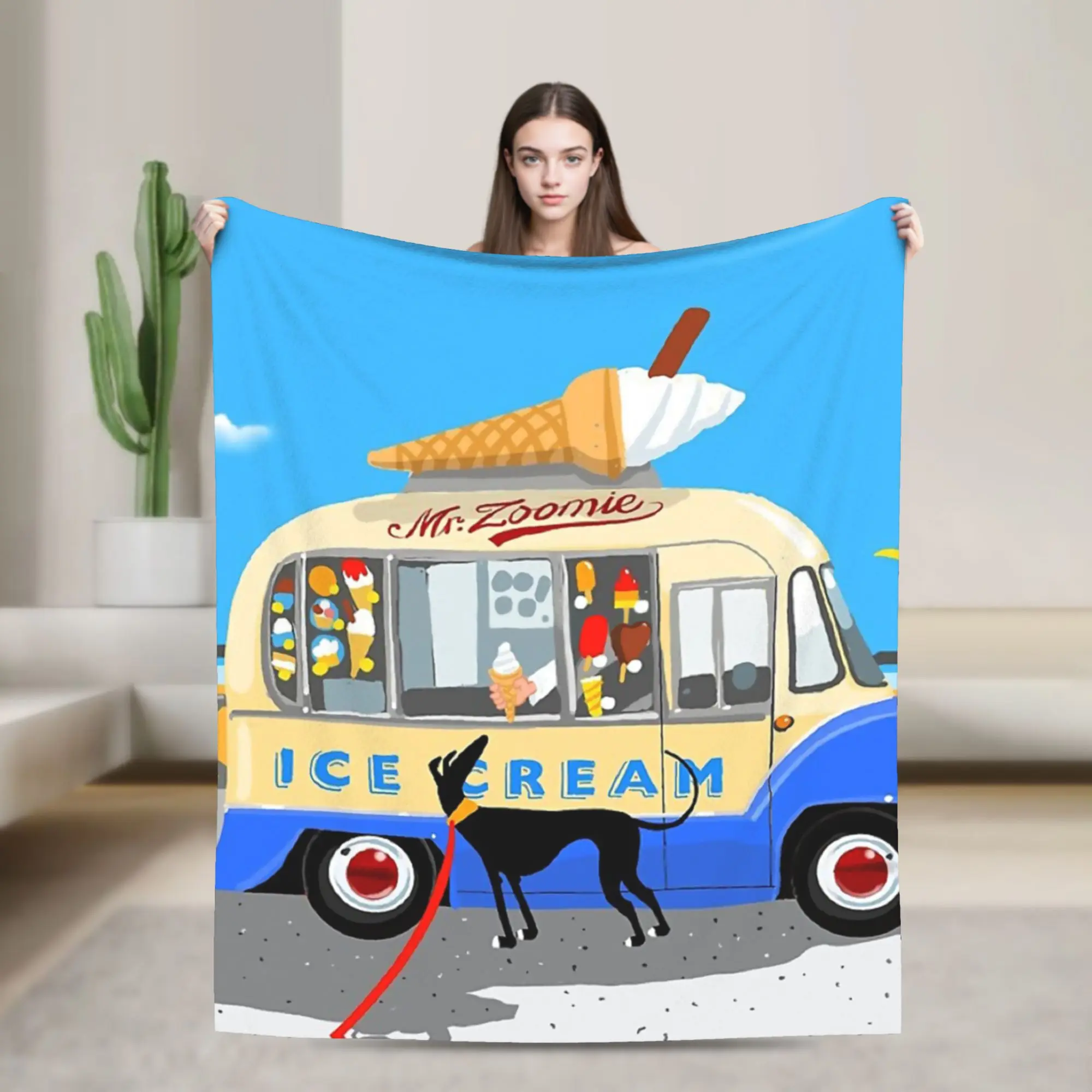 Mr. Zoomie Blanket Flannel Greyhound Whippet Sighthound Dog Super Soft Throw Blanket for Airplane Travel Bedspread